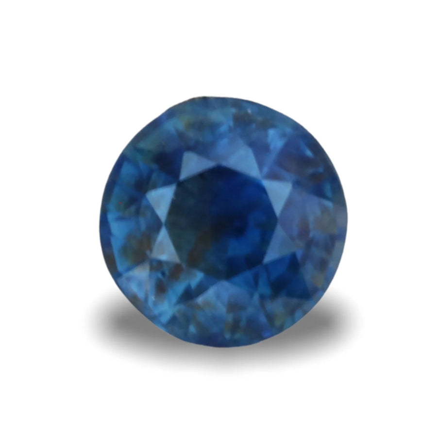 0.95 Ct Round Cut Bi-Color Blue Green Sapphire, 5.7mm By Valley Rose