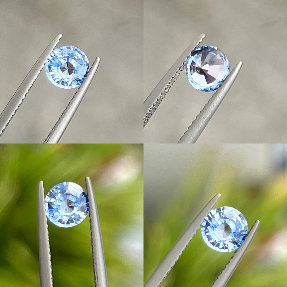 0.99 Ct Round Cut Blue Sapphire, 5.8mm x 5.7mm x 3.4mm By Valley Rose