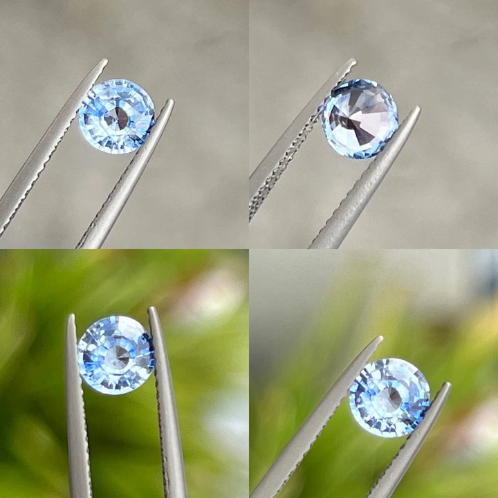 0.99 Ct Round Cut Blue Sapphire, 5.8mm x 5.7mm x 3.4mm By Valley Rose