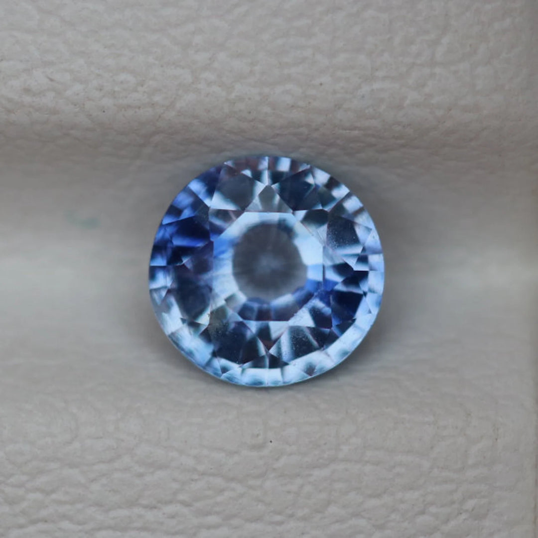 0.99 Ct Round Cut Blue Sapphire, 5.8mm x 5.7mm x 3.4mm By Valley Rose