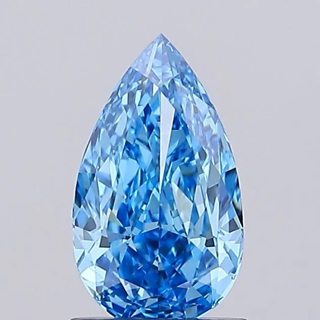 1.00ct Pear Lab Grown Diamond (Colour Fancy Vivid Blue, Clarity VVS1, IGI Certified)