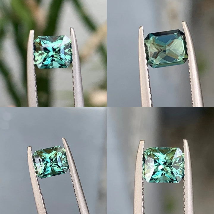 1.01 Ct Radiant Cut Teal Sapphire, 5.8mm x 4.8mm x 4.0mm By Valley Rose