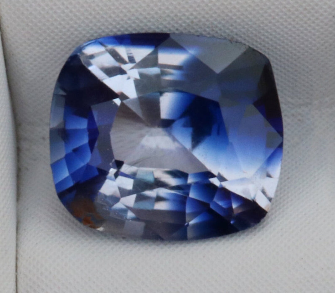 1.03 Ct Cushion Cut Bi-Color Blue White Sapphire, 6.1mm x 4.1mm x 3.6mm By Valley Rose