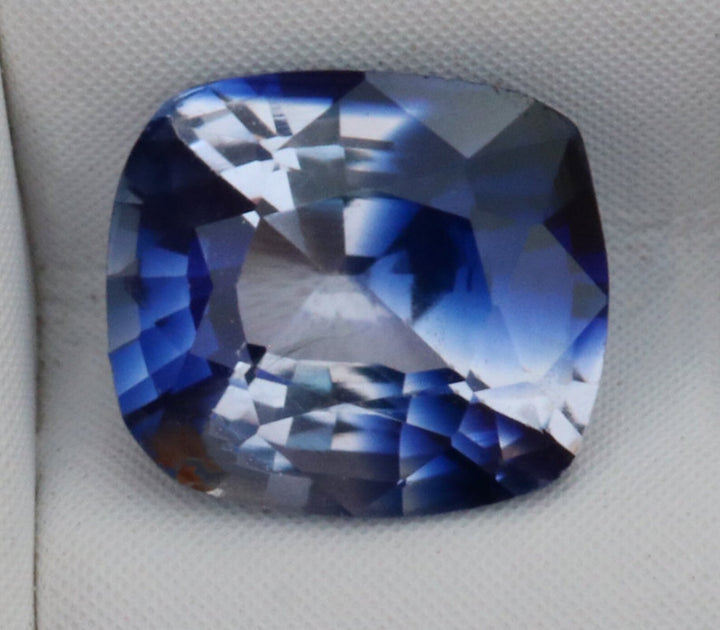 1.03 Ct Cushion Cut Bi-Color Blue White Sapphire, 6.1mm x 4.1mm x 3.6mm By Valley Rose