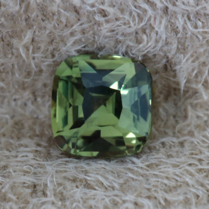 1.03 Ct Cushion Cut Bi-Color Green Yellow Sapphire, 5.4mm x 5.3mm x 3.9mm By Valley Rose