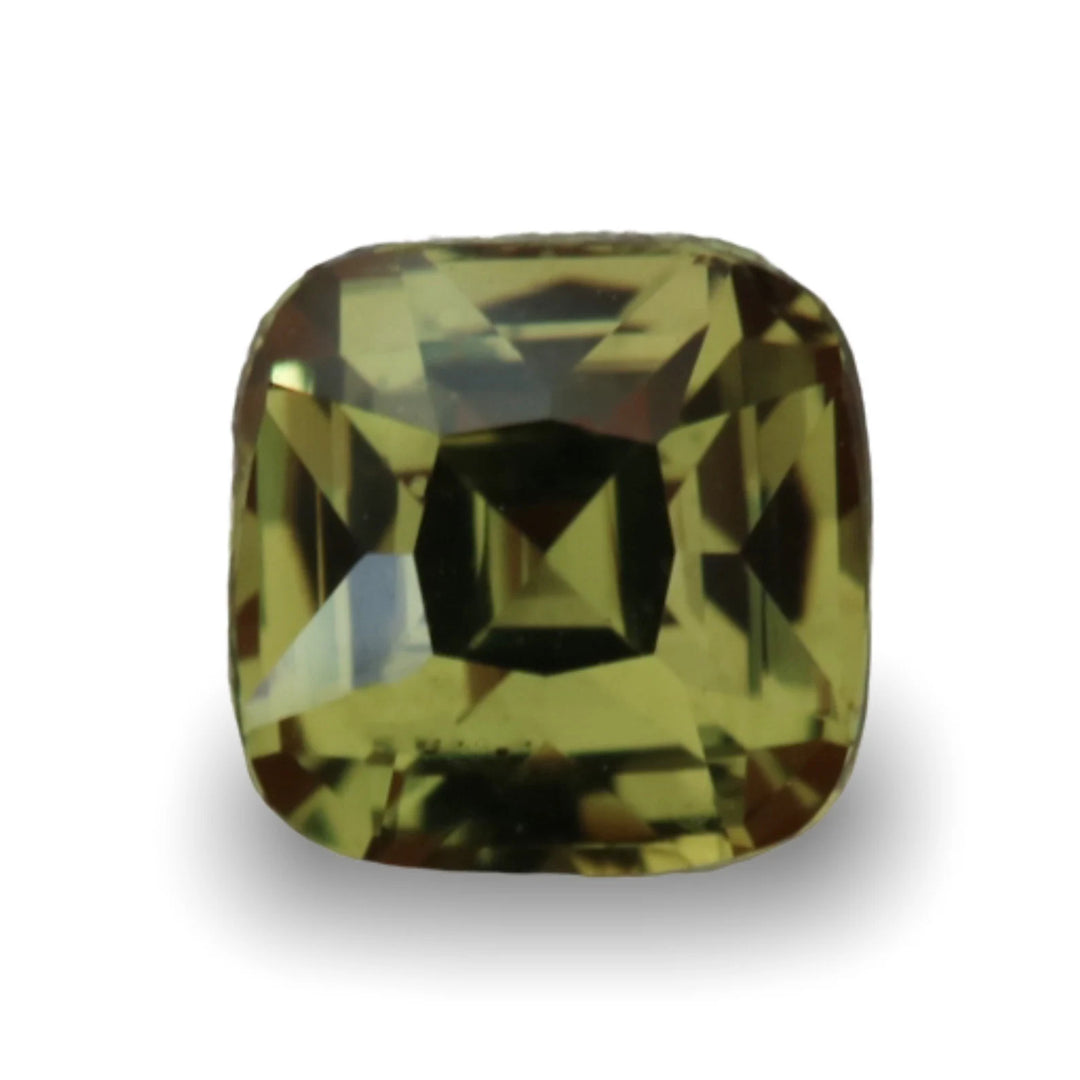 1.03 Ct Cushion Cut Bi-Color Green Yellow Sapphire, 5.4mm x 5.3mm x 3.9mm By Valley Rose