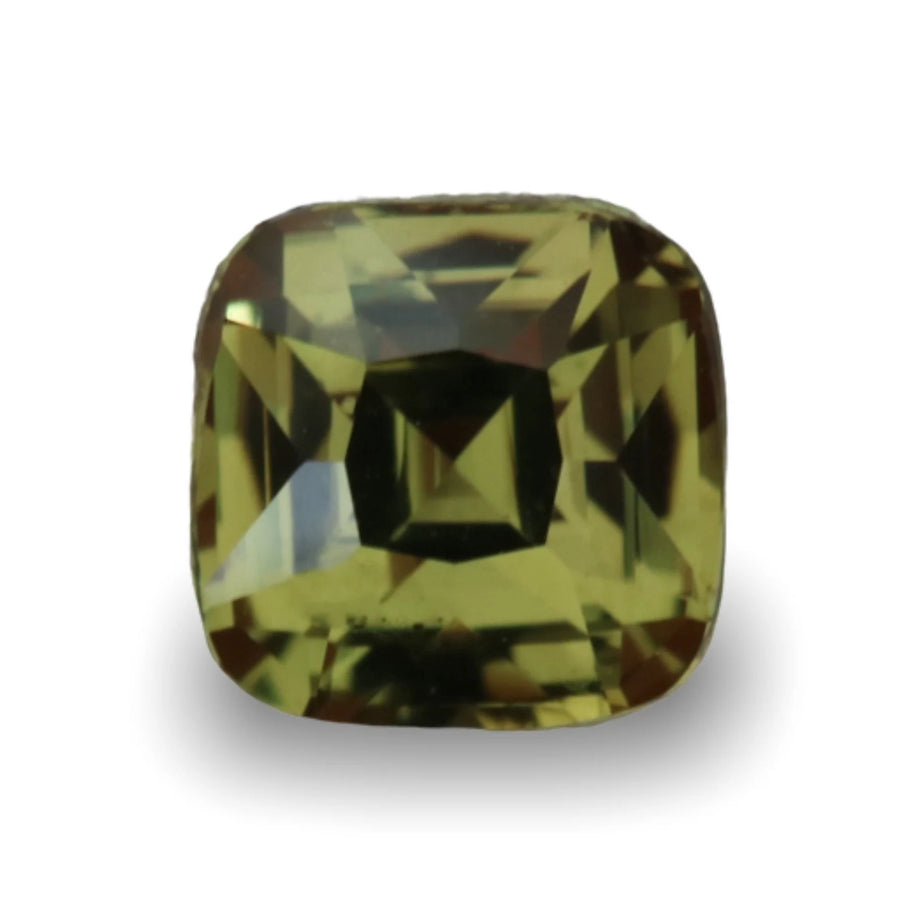 1.03 Ct Cushion Cut Bi-Color Green Yellow Sapphire, 5.4mm x 5.3mm x 3.9mm By Valley Rose