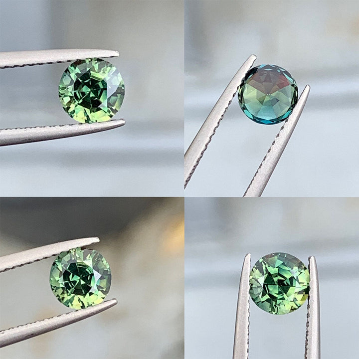1.05 Ct Round Cut Green Sapphire, 5.9mm x 5.9mm x 4.2mm By Valley Rose