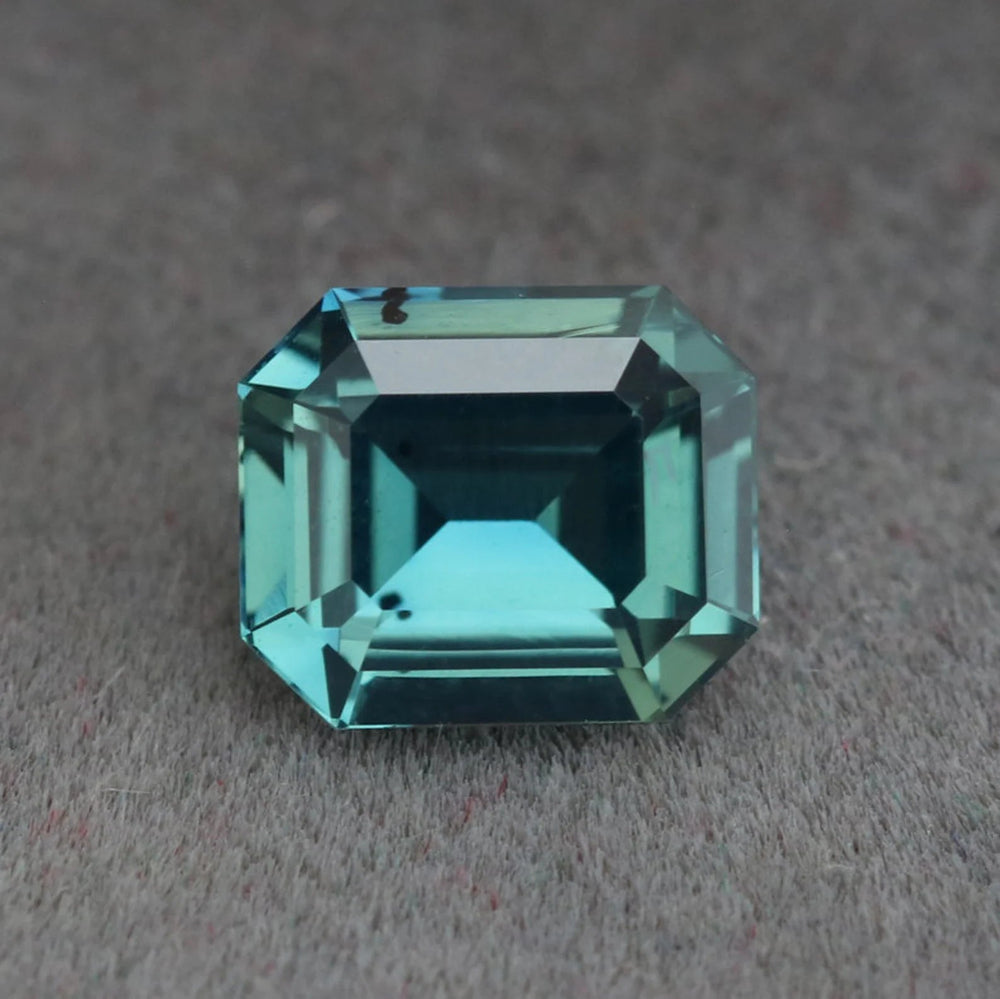 1.06 Ct Emerald Cut Blue Teal Sapphire, 6.1mm x 5.2mm x 3.4mm By Valley Rose
