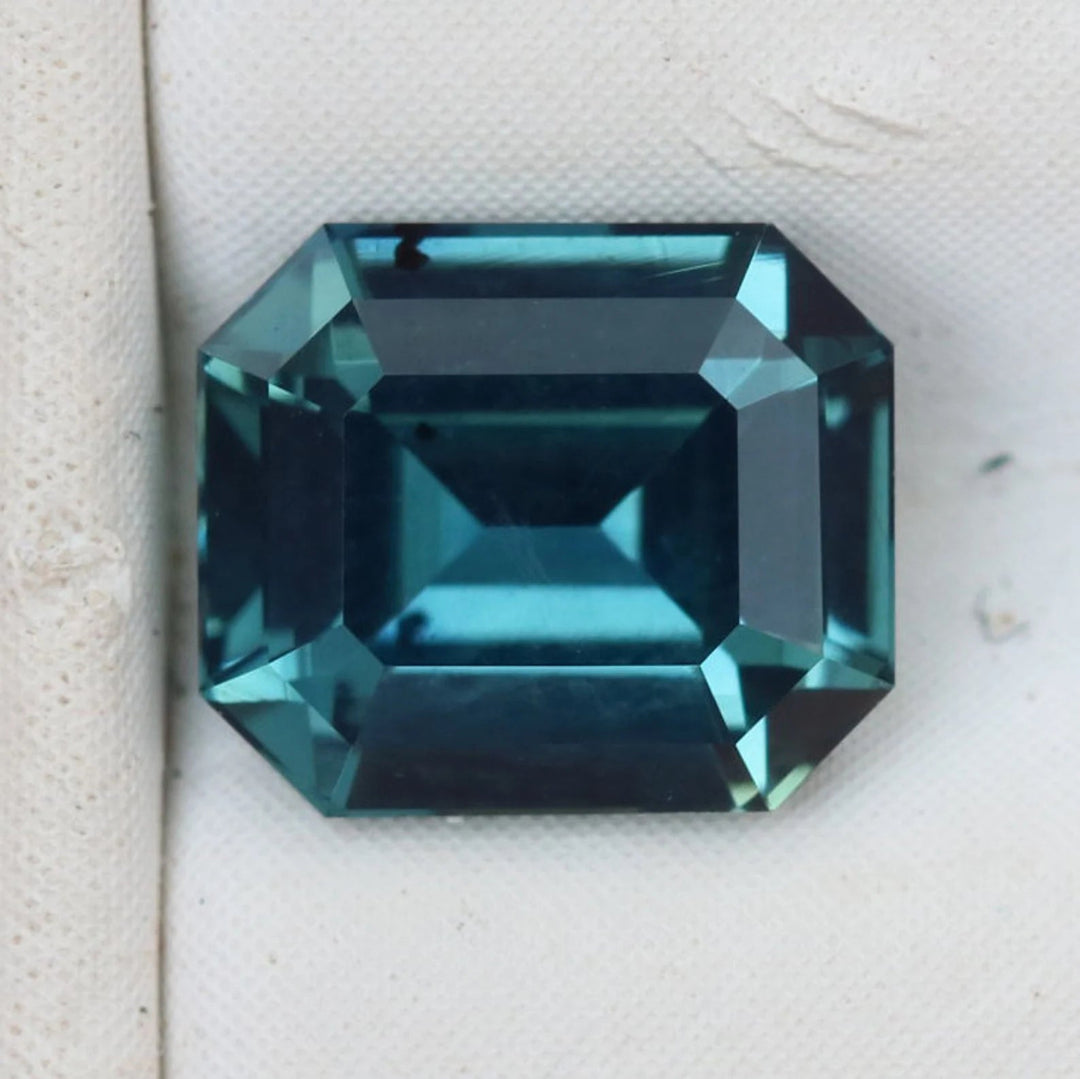 1.06 Ct Emerald Cut Blue Teal Sapphire, 6.1mm x 5.2mm x 3.4mm By Valley Rose