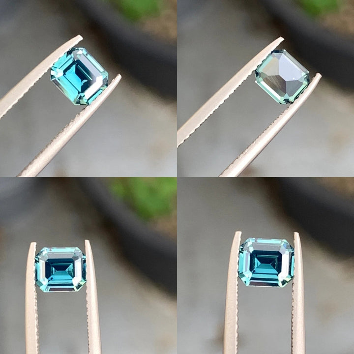 1.06 Ct Emerald Cut Blue Teal Sapphire, 6.1mm x 5.2mm x 3.4mm By Valley Rose