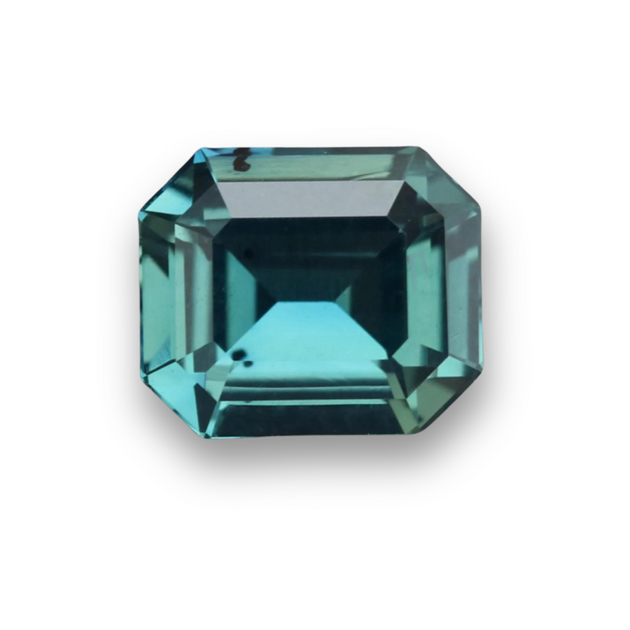 1.06 Ct Emerald Cut Blue Teal Sapphire, 6.1mm x 5.2mm x 3.4mm By Valley Rose