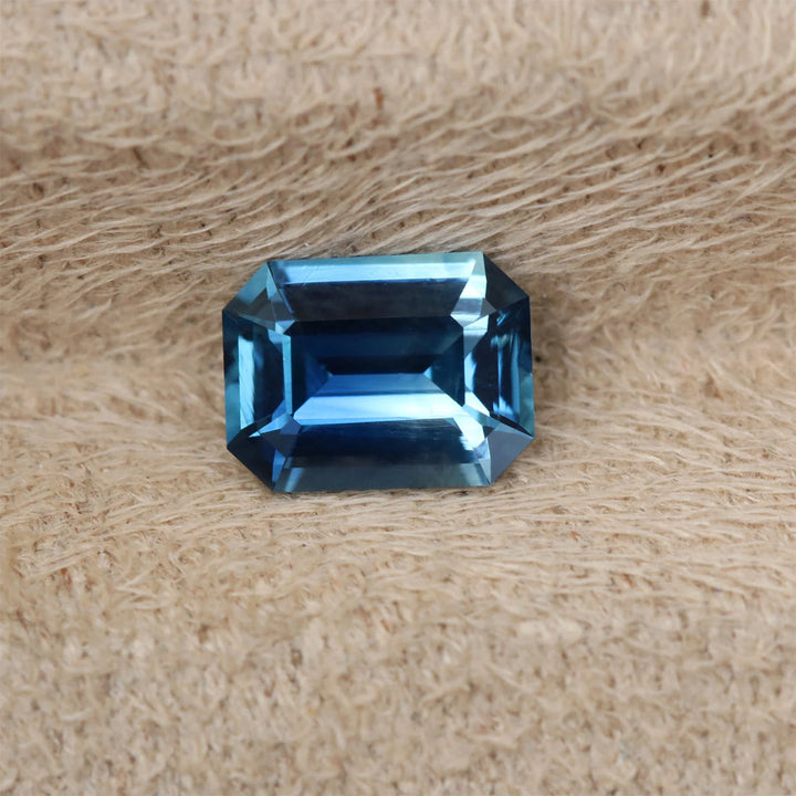 1.07 Ct Emerald Cut Blue Teal Sapphire, 6.9mm x 5.25mm x 3.1mm By Valley Rose