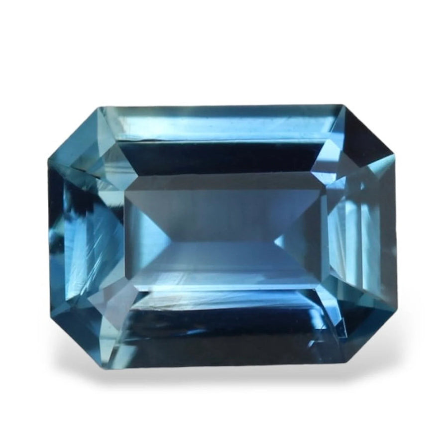 1.07 Ct Emerald Cut Blue Teal Sapphire, 6.9mm x 5.25mm x 3.1mm By Valley Rose
