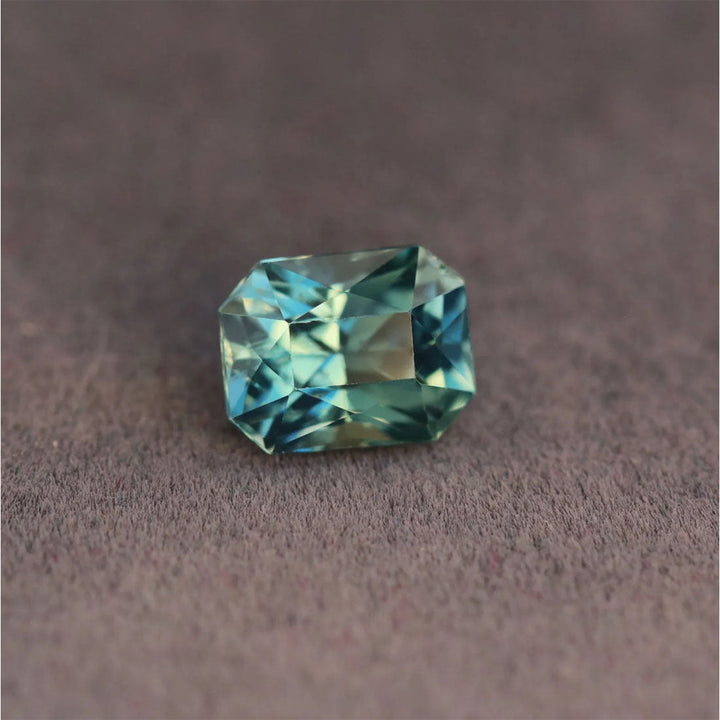 1.08 Ct Radiant Cut Green Teal Sapphire, 6.3mm x 5.0mm x 4.1mm By Valley Rose
