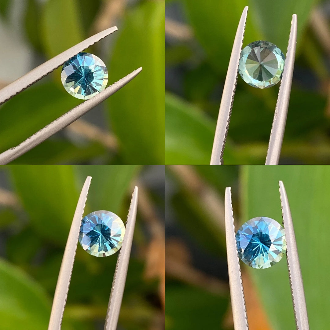 1.08 Ct Round Cut Teal Sapphire, 6.2mm x 6.2mm x 4.2mm By Valley Rose