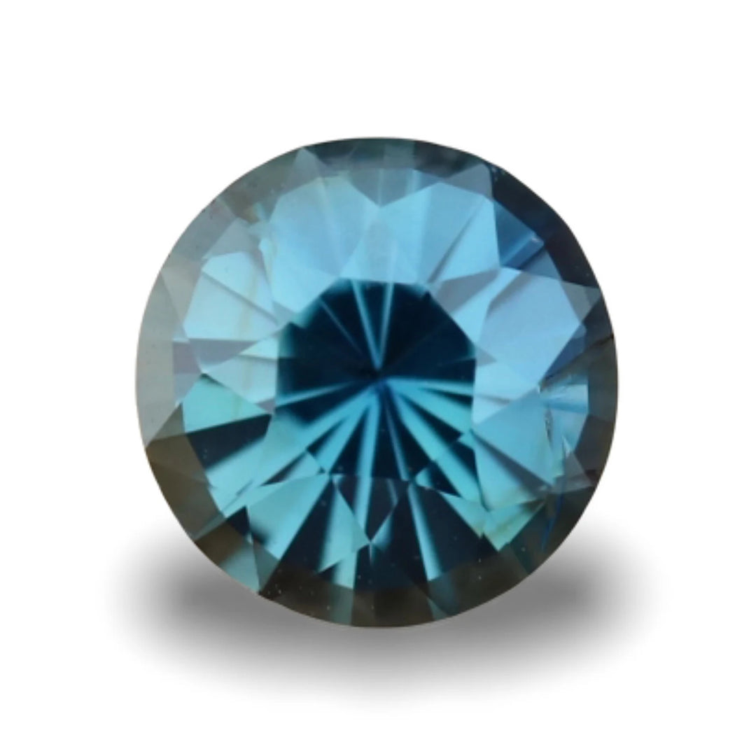 1.08 Ct Round Cut Teal Sapphire, 6.2mm x 6.2mm x 4.2mm By Valley Rose