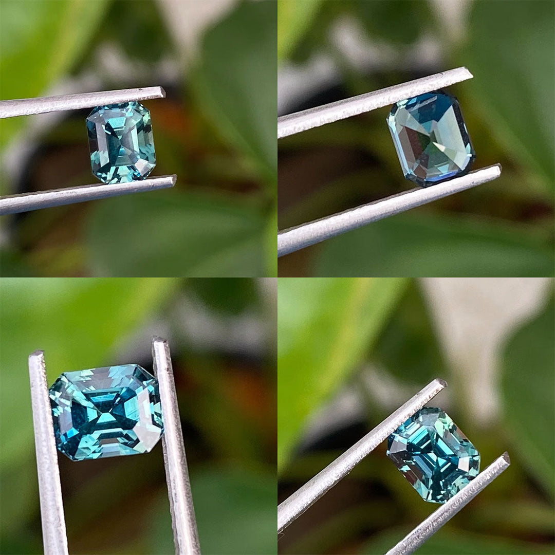 1.09 Ct Emerald Cut Teal Sapphire, 5.8mm x 4.6mm x 4.2mm By Valley Rose