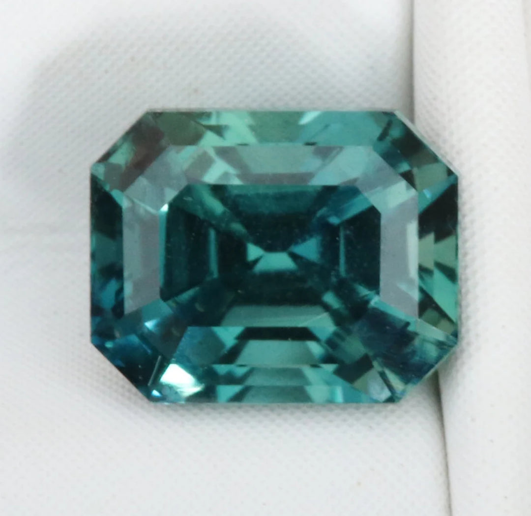 1.09 Ct Radiant Cut Teal Sapphire, 5.8mm x 4.6mm x 4.2mm By Valley Rose