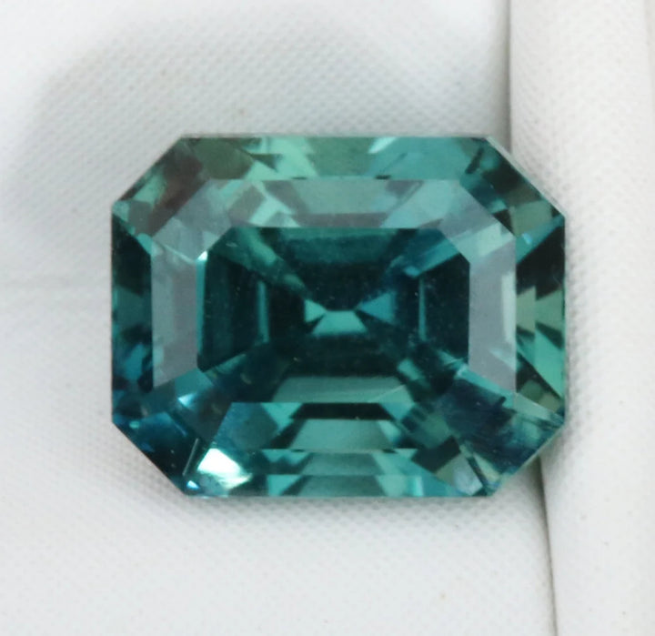 1.09 Ct Radiant Cut Teal Sapphire, 5.8mm x 4.6mm x 4.2mm By Valley Rose