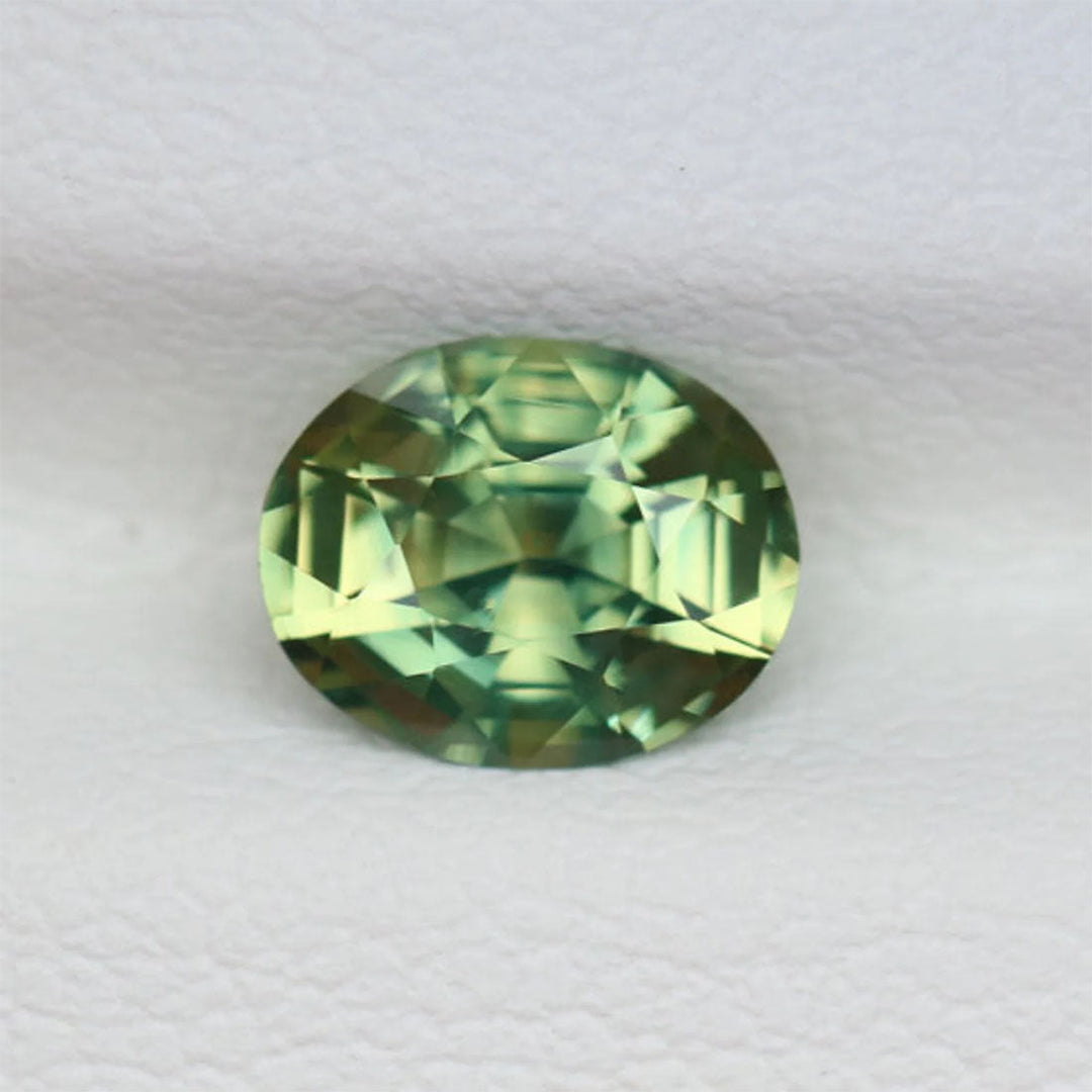1.10 Ct Oval Cut Green Sapphire, 6.8mm x 5.4mm x 3.7mm By Valley Rose
