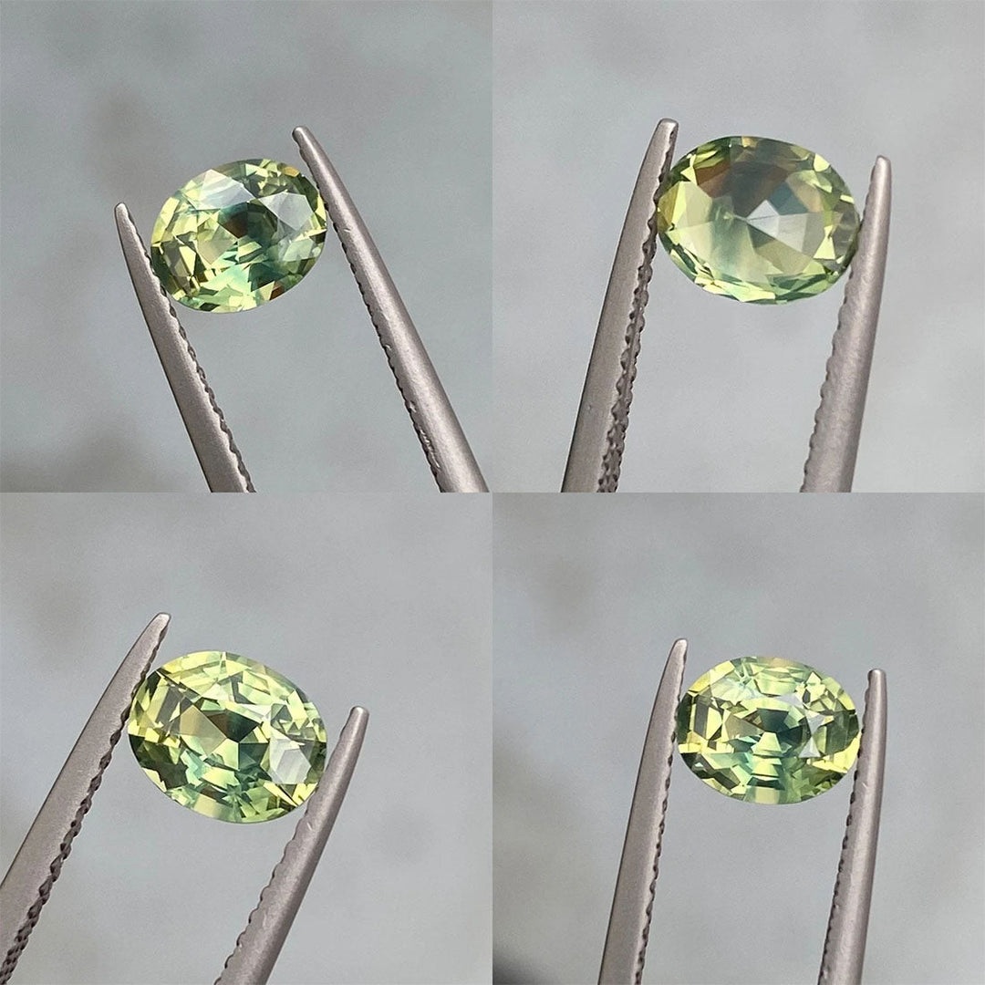 1.10 Ct Oval Cut Green Sapphire, 6.8mm x 5.4mm x 3.7mm By Valley Rose