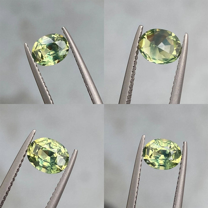 1.10 Ct Oval Cut Green Sapphire, 6.8mm x 5.4mm x 3.7mm By Valley Rose