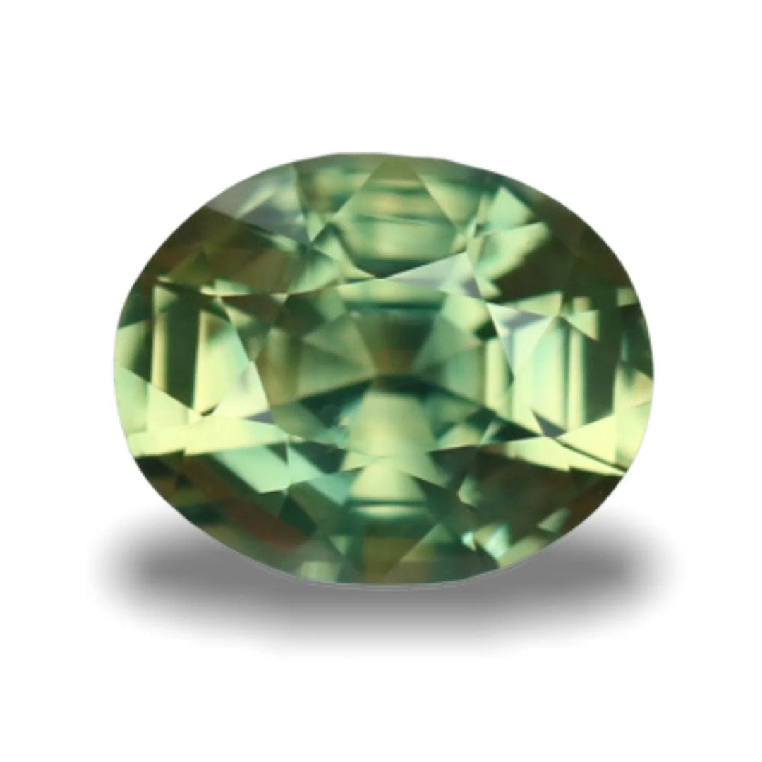 1.10 Ct Oval Cut Green Sapphire, 6.8mm x 5.4mm x 3.7mm By Valley Rose