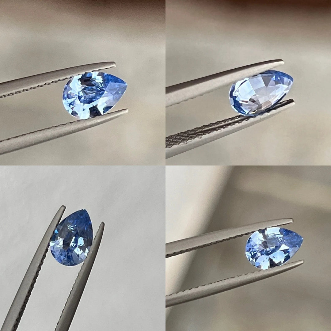 1.10 Ct Pear Cut Blue Sapphire, 7.5mm x 5.2mm x 3.5mm By Valley Rose