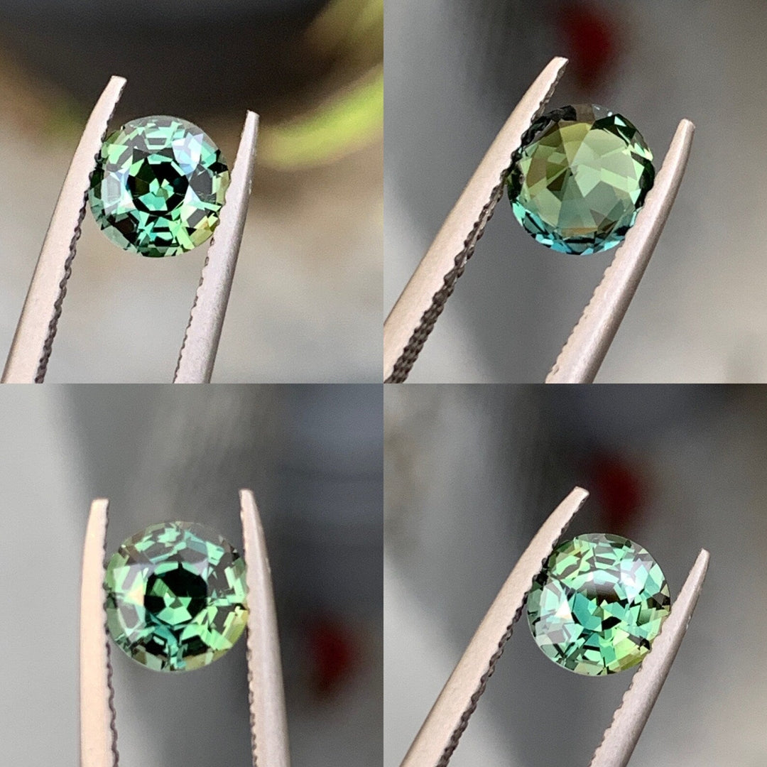1.10 Ct Round Cut Green Sapphire, 6.0mm x 6.0mm x 4.3mm By Valley Rose