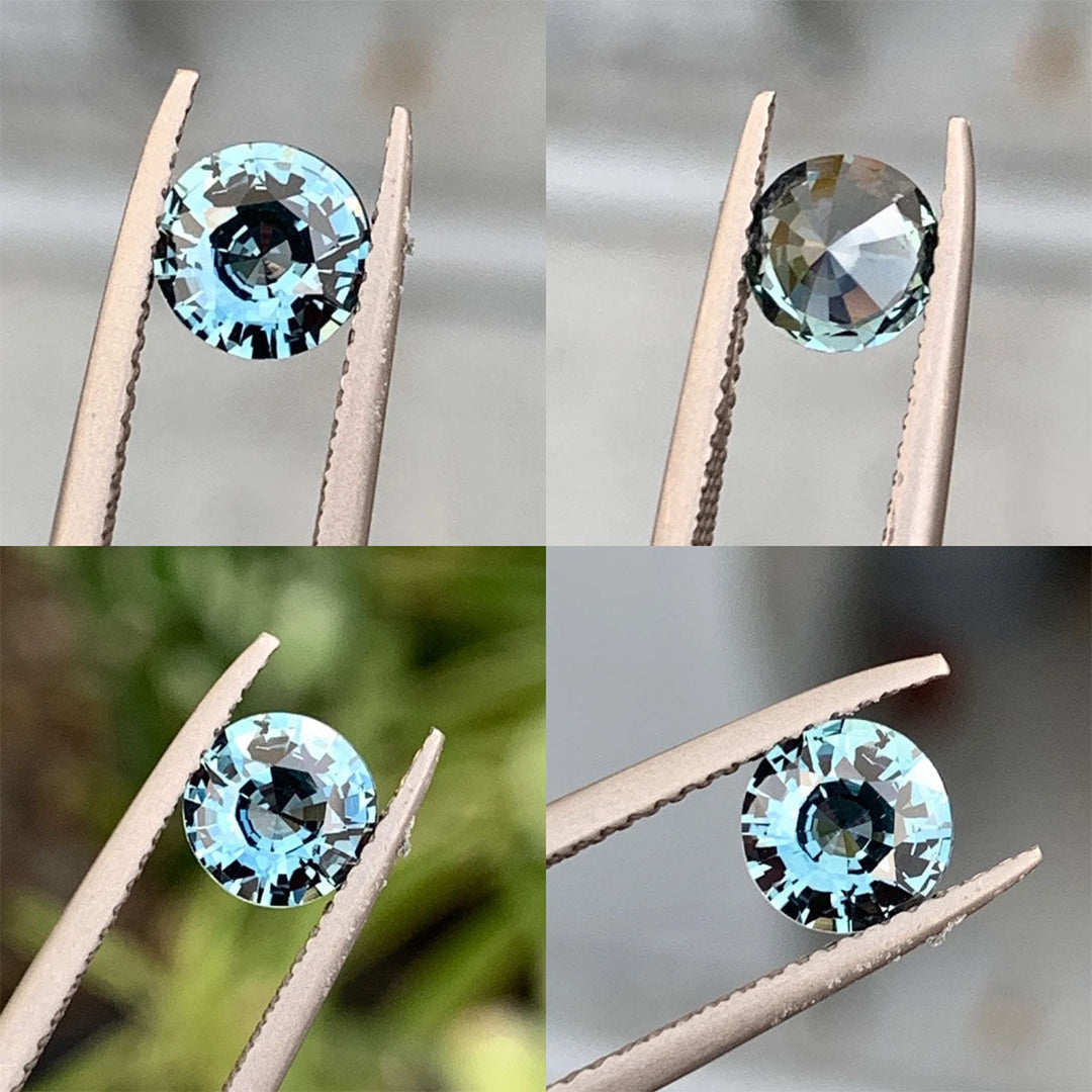 1.10 Ct Round Cut Teal Sapphire, 6.1mm x 6.1mm x 3.7mm By Valley Rose