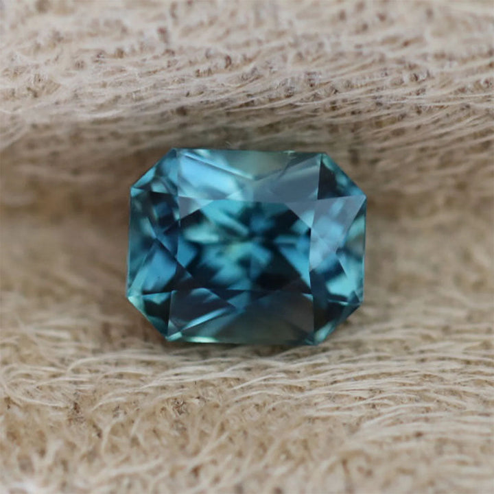 1.11 Ct Radiant Cut Blue Teal Sapphire, 5.9mm x 4.8mm x 4.0mm By Valley Rose