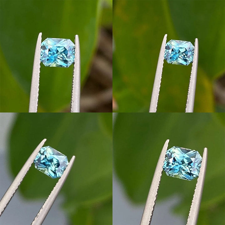1.11 Ct Radiant Cut Blue Teal Sapphire, 5.9mm x 4.8mm x 4.0mm By Valley Rose