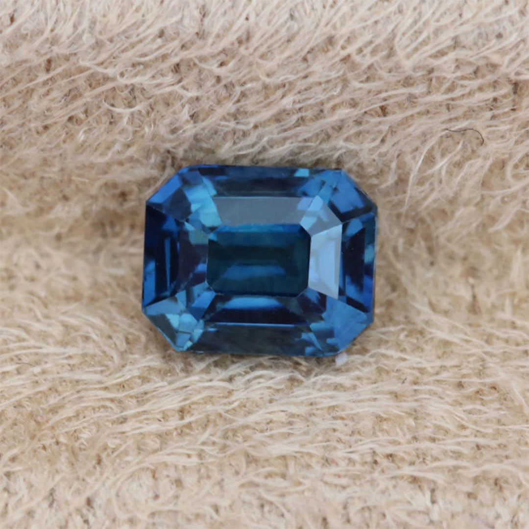 1.12 Ct Ct Emerald Cut Blue Sapphire, 5.9mm x 4.8mm x 3.9mm By Valley Rose