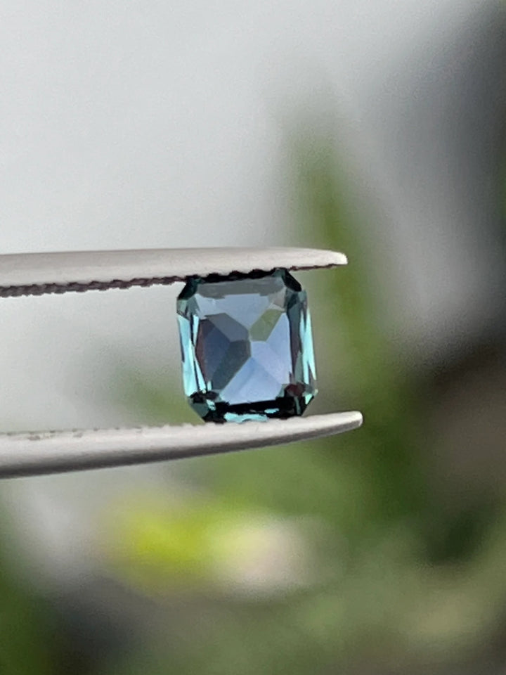 1.12 Ct Radiant Cut Teal Sapphire, 6.1mm x 5.2mm x 3.6mm By Valley Rose