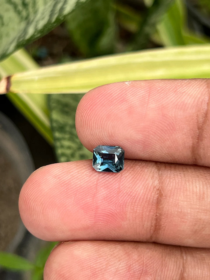 1.12 Ct Radiant Cut Teal Sapphire, 6.1mm x 5.2mm x 3.6mm By Valley Rose