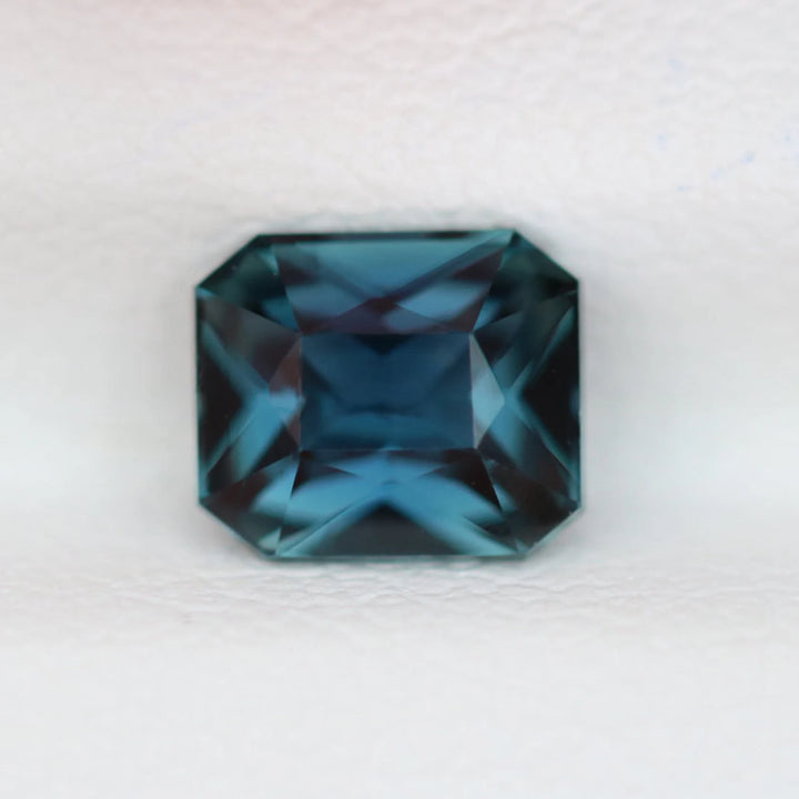1.12 Ct Radiant Cut Teal Sapphire, 6.1mm x 5.2mm x 3.6mm By Valley Rose