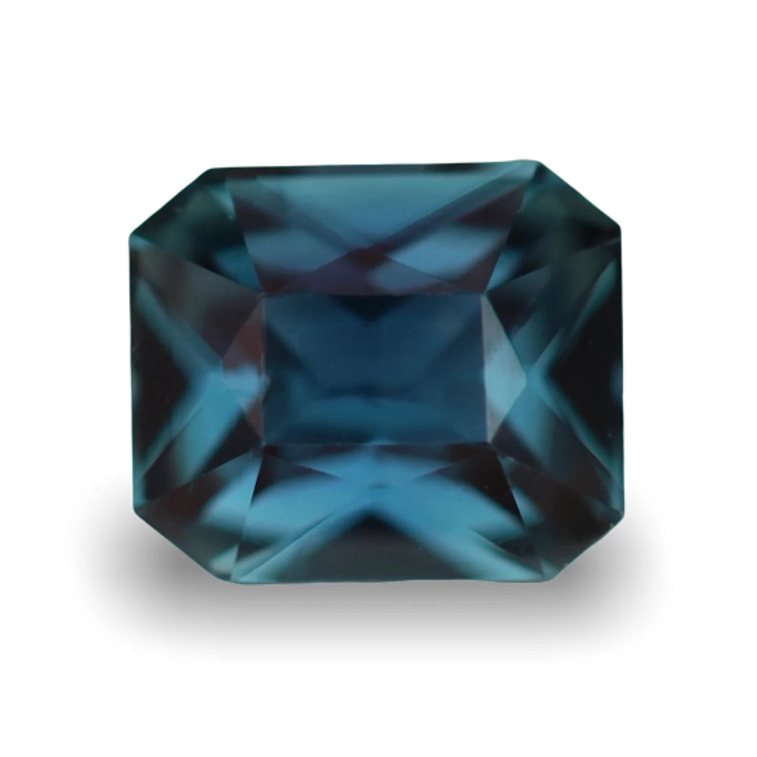 1.12 Ct Radiant Cut Teal Sapphire, 6.1mm x 5.2mm x 3.6mm By Valley Rose