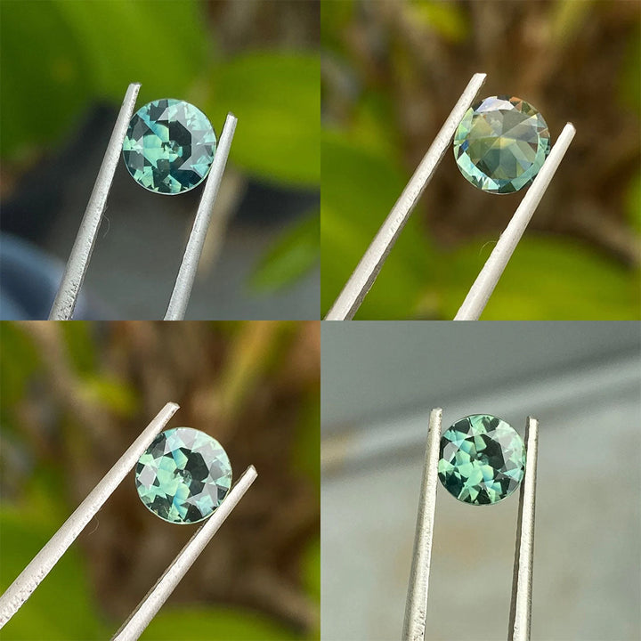 1.13 Ct Round Cut Teal Sapphire, 6.5mm x 6.5mm x 3.5mm By Valley Rose