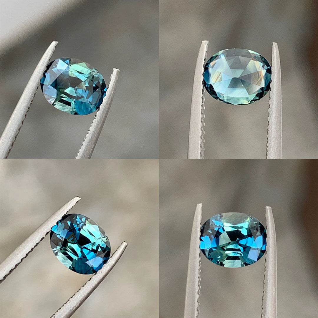 1.14 Ct Oval Cut Blue Teal Sapphire, 7.1mm x 5.7mm x 3.7mm By Valley Rose