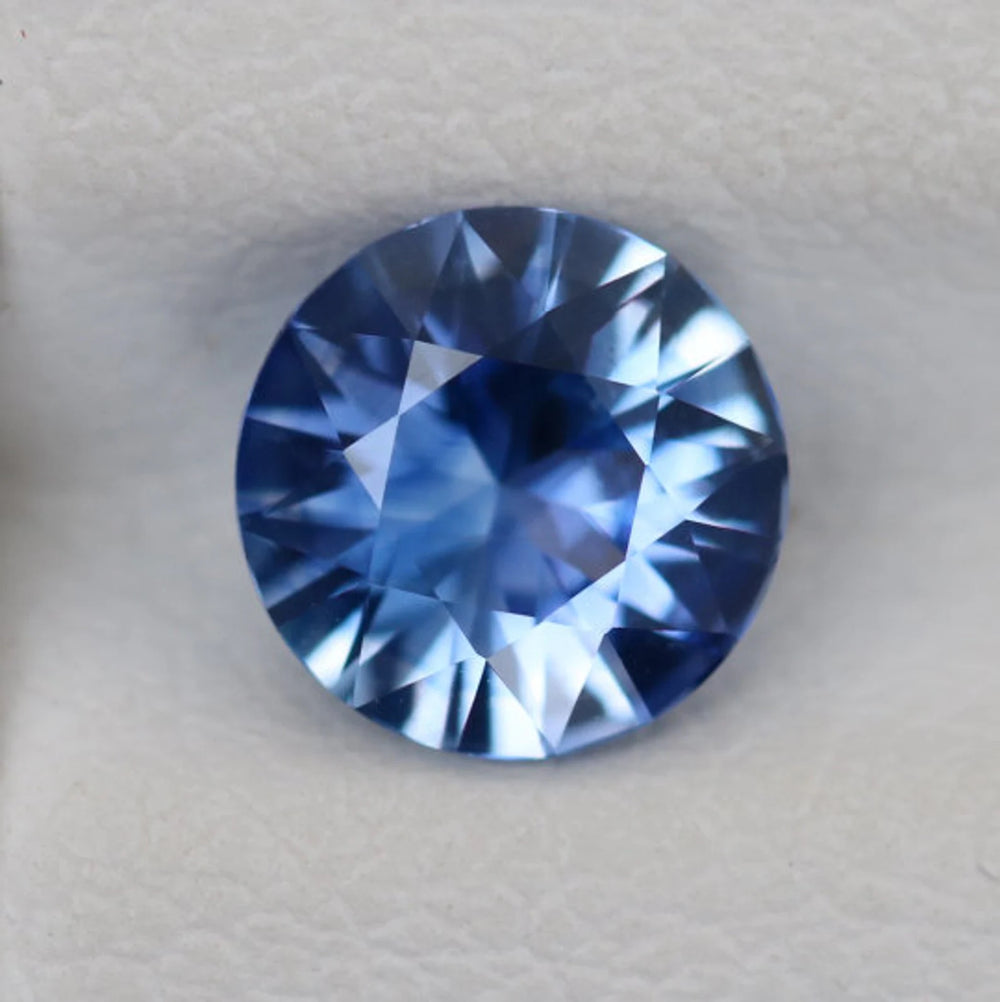 1.14 Ct Round Cut Blue Sapphire, 6.4mm x 6.4mm x 3.7mm By Valley Rose