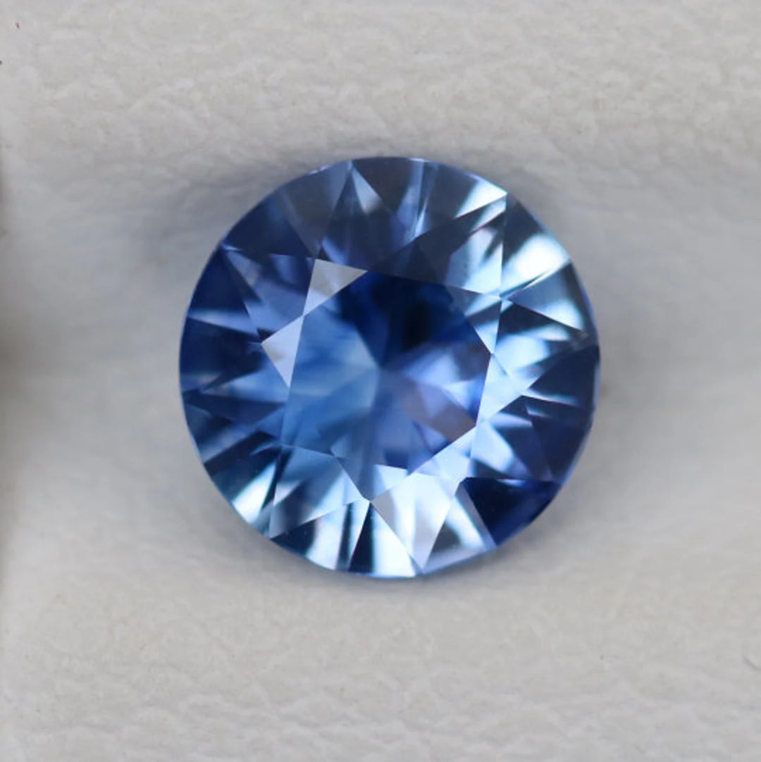 1.14 Ct Round Cut Blue Sapphire, 6.4mm x 6.4mm x 3.7mm By Valley Rose