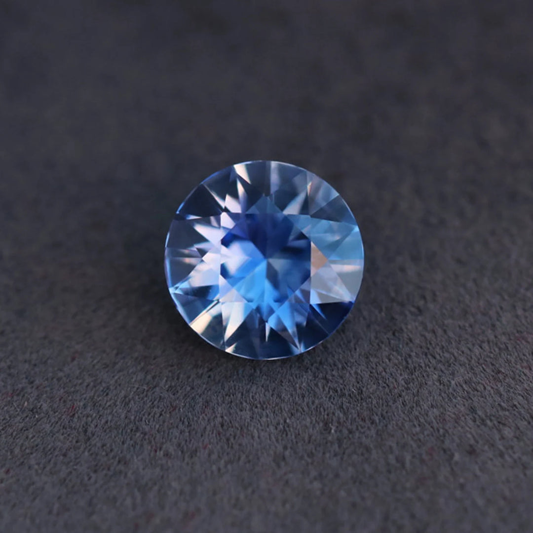 1.14 Ct Round Cut Blue Sapphire, 6.4mm x 6.4mm x 3.7mm By Valley Rose