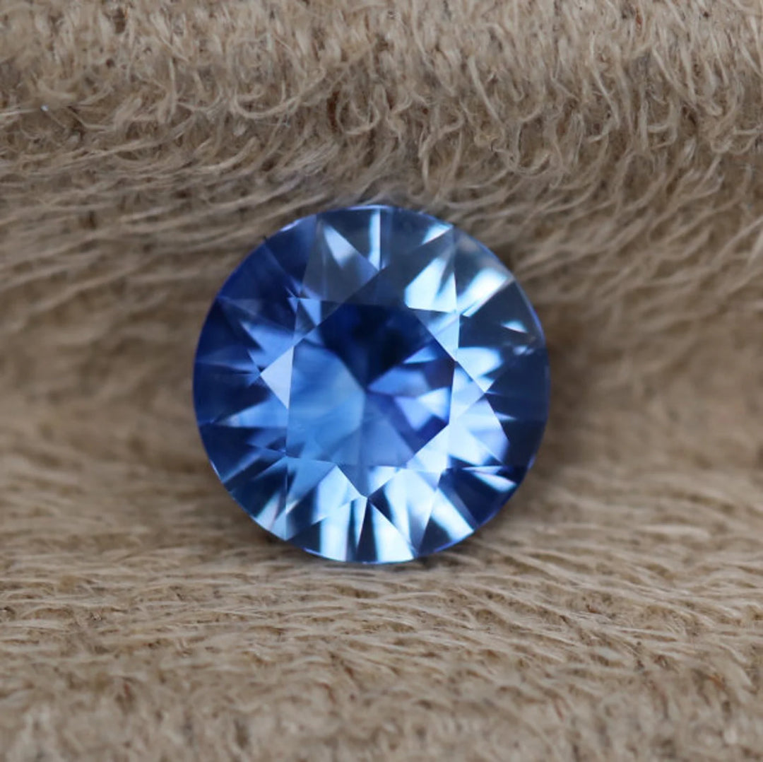 1.14 Ct Round Cut Blue Sapphire, 6.4mm x 6.4mm x 3.7mm By Valley Rose