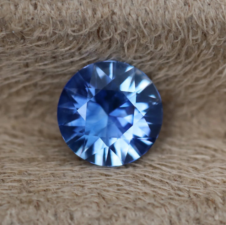 1.14 Ct Round Cut Blue Sapphire, 6.4mm x 6.4mm x 3.7mm By Valley Rose