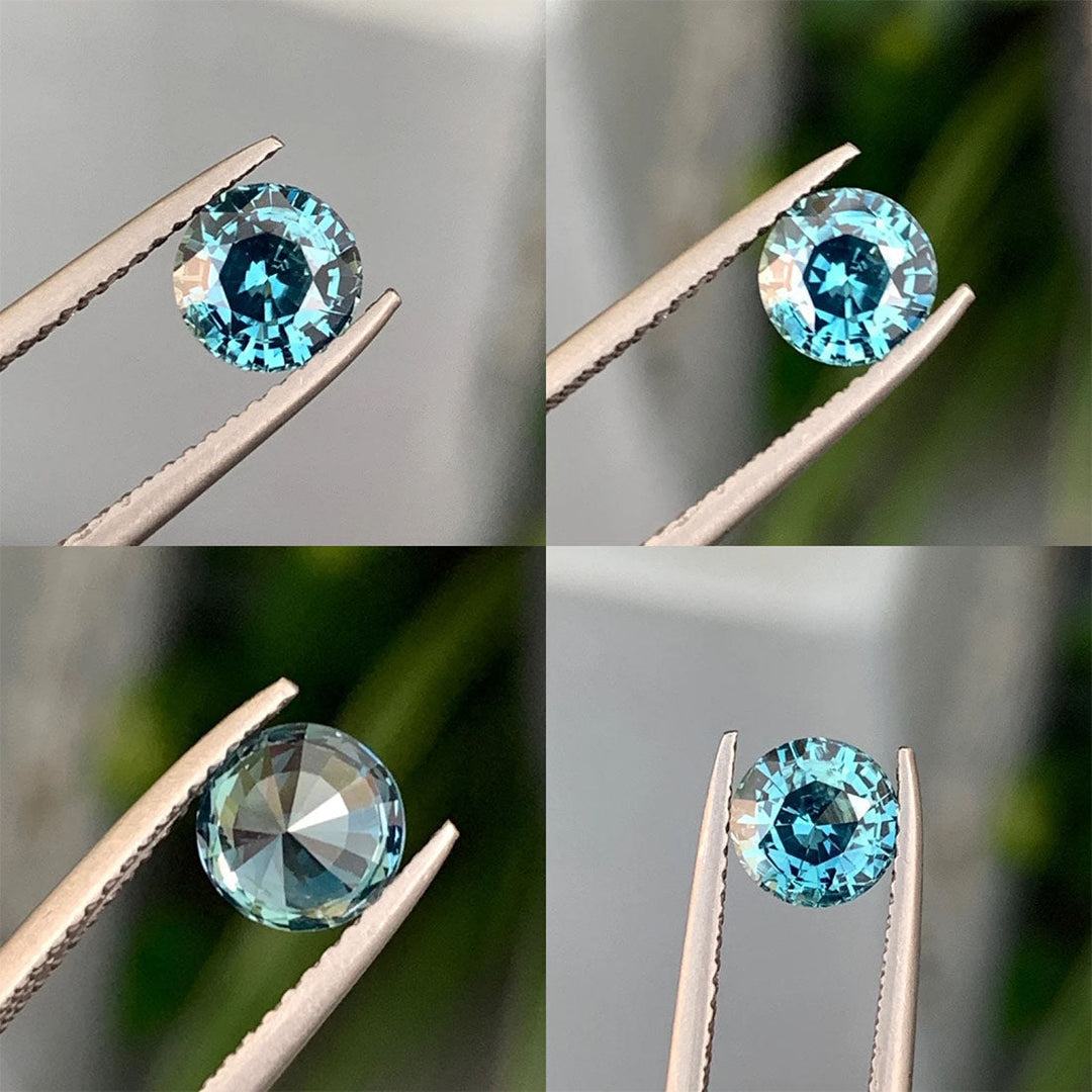 1.14 Ct Round Cut Teal Sapphire, 6.1mm x 6.1mm x 4.2mm By Valley Rose