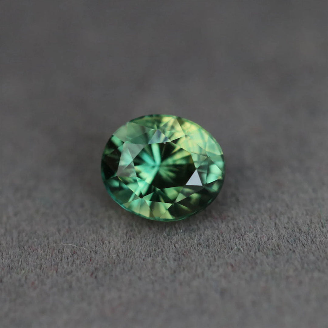 1.16 Ct Oval Cut Green Sapphire, 6.2mm x 5.4mm x 4.3mm By Valley Rose