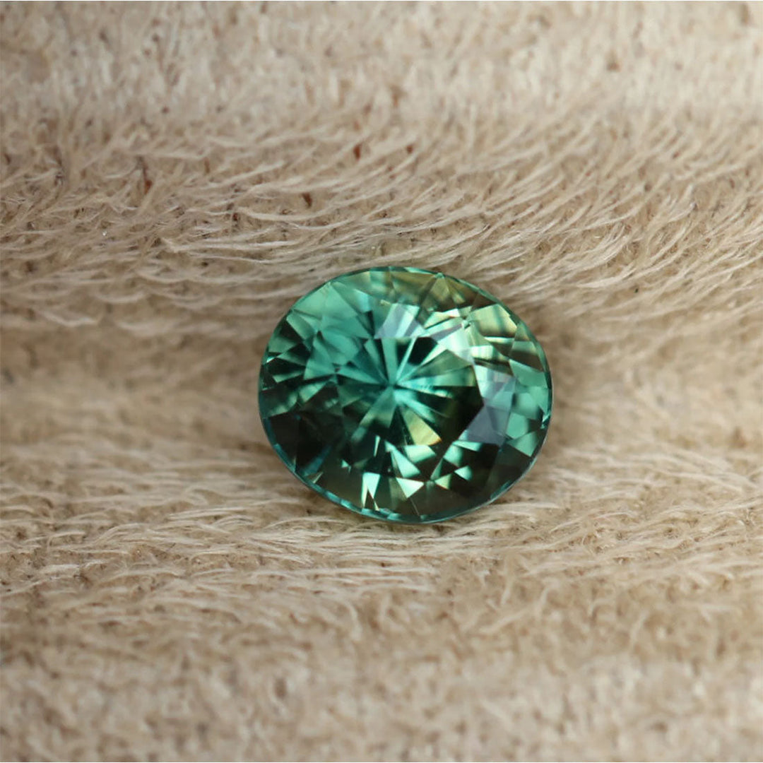 1.16 Ct Oval Cut Green Sapphire, 6.2mm x 5.4mm x 4.3mm By Valley Rose