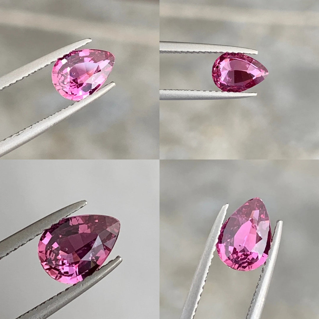 1.16 Ct Pear Cut Pink Sapphire, 8.1mm x 5.8mm x 3.4mm By Valley Rose