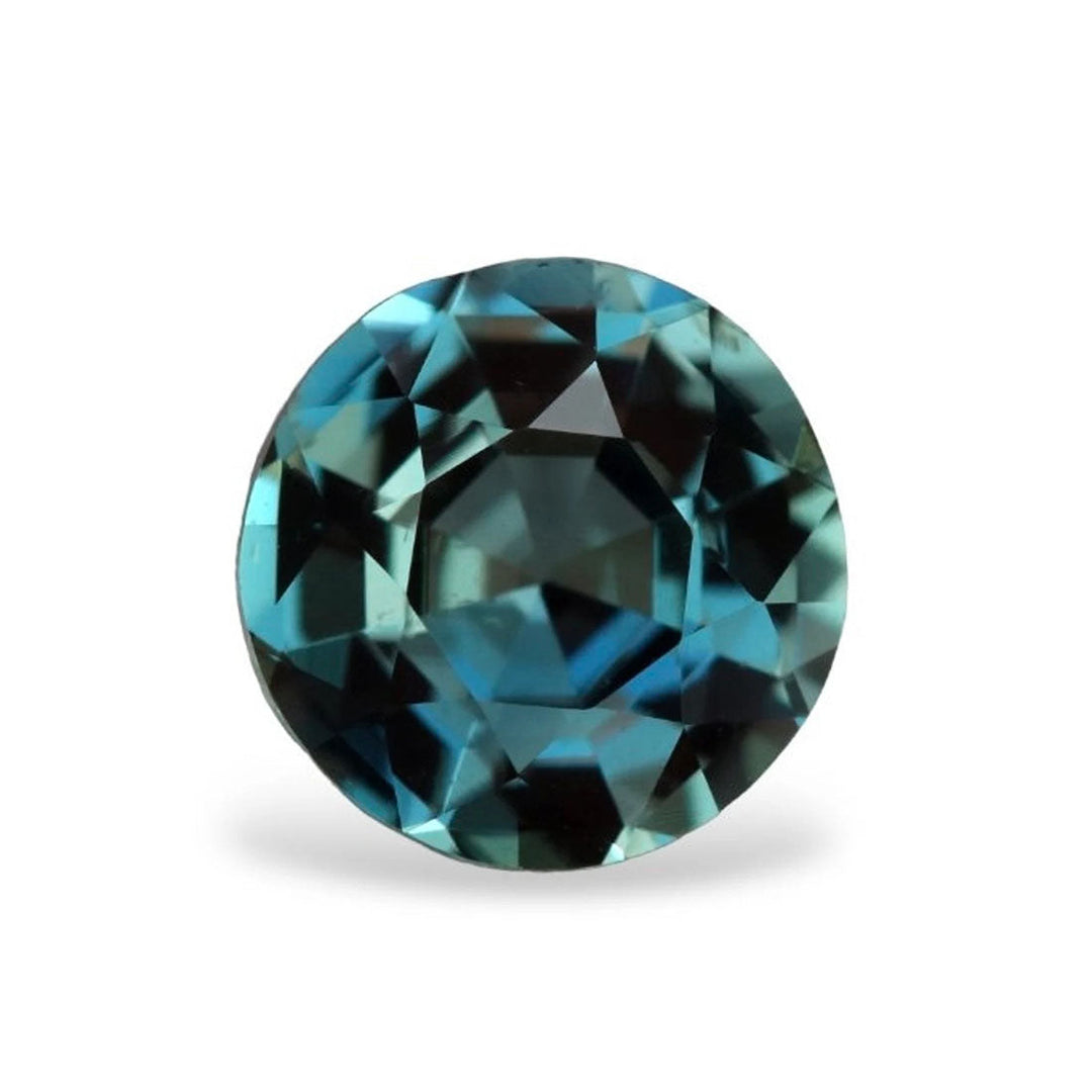 1.16 Ct Round Cut Blue Teal Sapphire, 6.4mm x 6.3mm x 3.7mm By Valley Rose